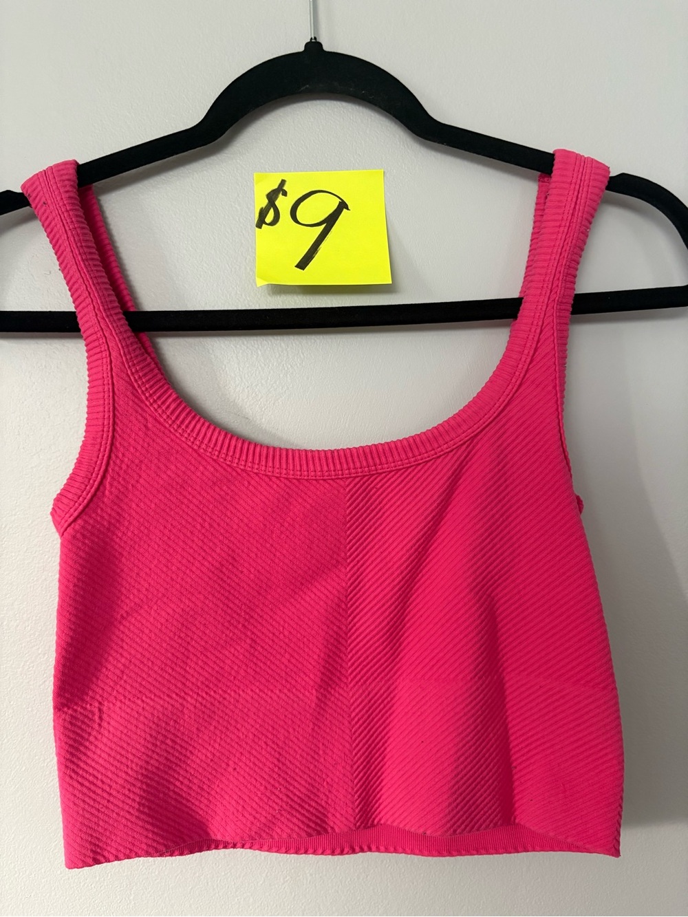 Hot Pink Ribbed Tank Crop Top